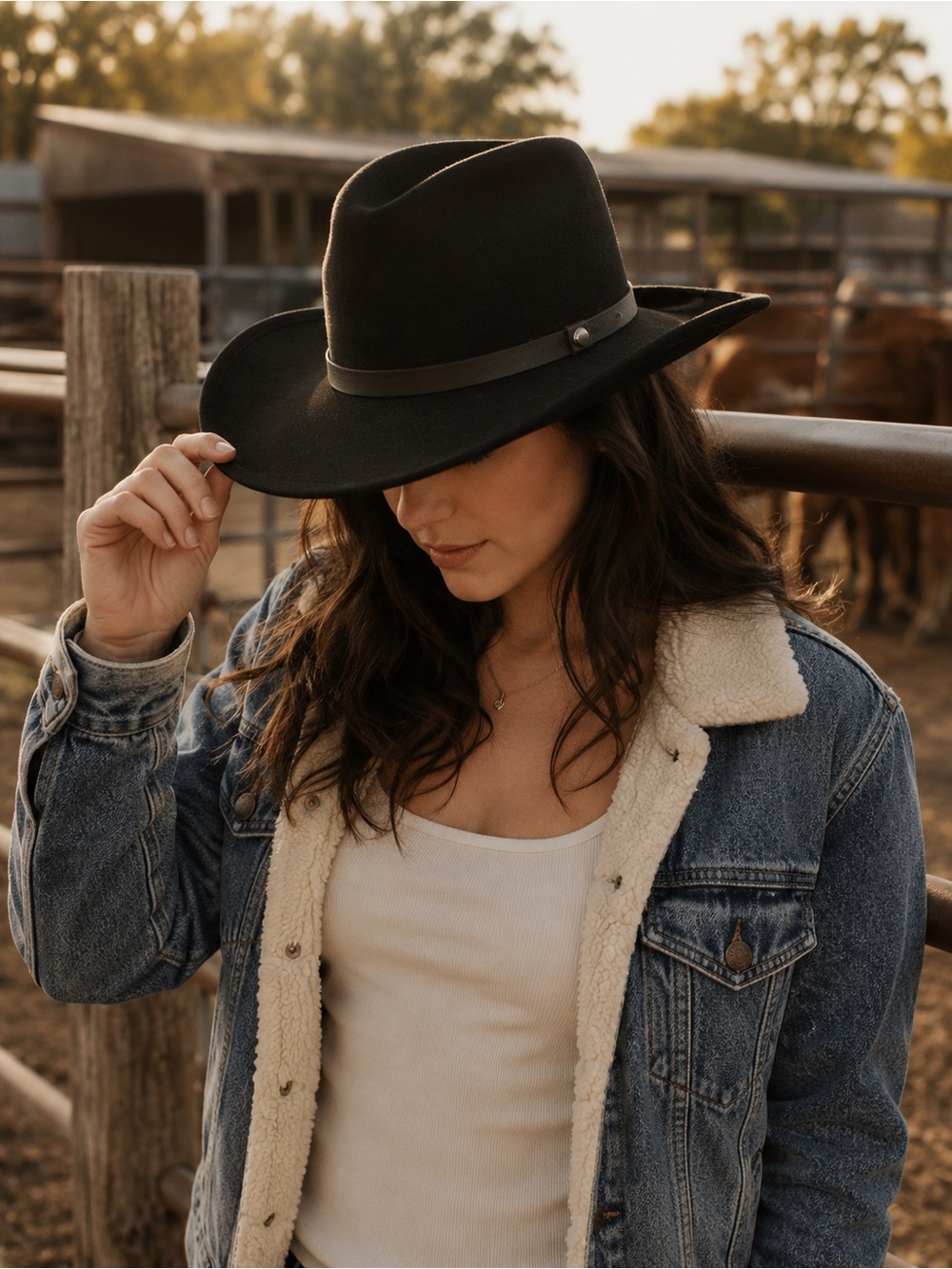 All Saints wool leather hat